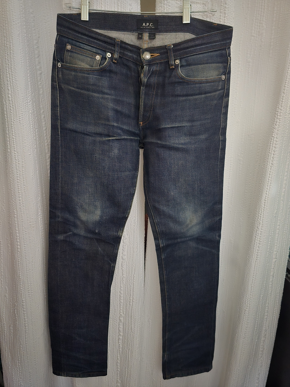 A.P.C. Men’s Dark Blue Slim Raw Denim Jeans